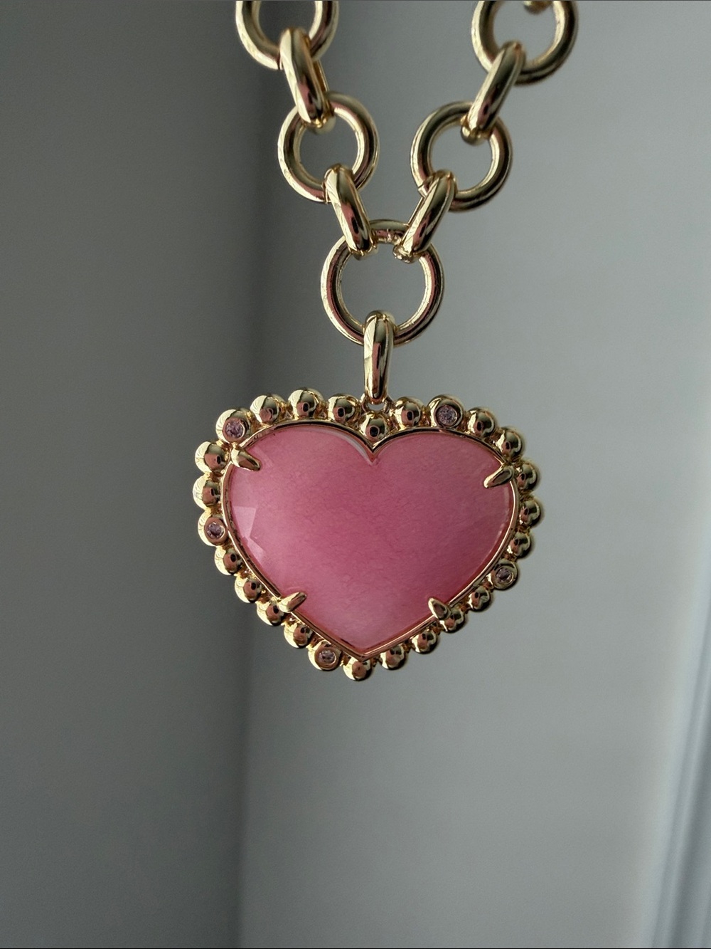 Kendra Scott Gold Pink Heart Pendant Necklace